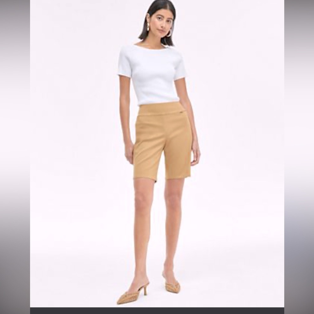 Chico's Tan Knee-Length Bermuda Shorts